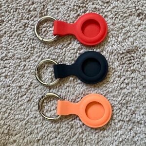 Silicone Keychain Holder for AirTags - Red, Black, Orange